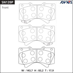Дисковые тормозные колодки ADVICS SN139P ADVICS