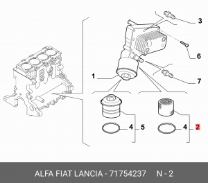 OX779D Фильтр масл. Fiat/Lancia/Opel 1.6/2.0 D/TDCI/JTD 08- 71754237 ALFA FIAT LANCIA