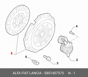 Комплект сцепления Ducato(250) 2-х вальная КПП 2.3JTD 11-> 5801407375 ALFA FIAT LANCIA